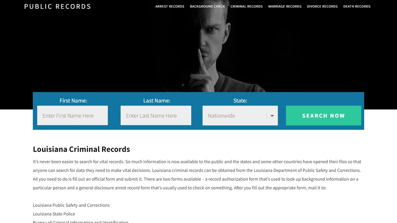 Louisiana criminal records - Public Records